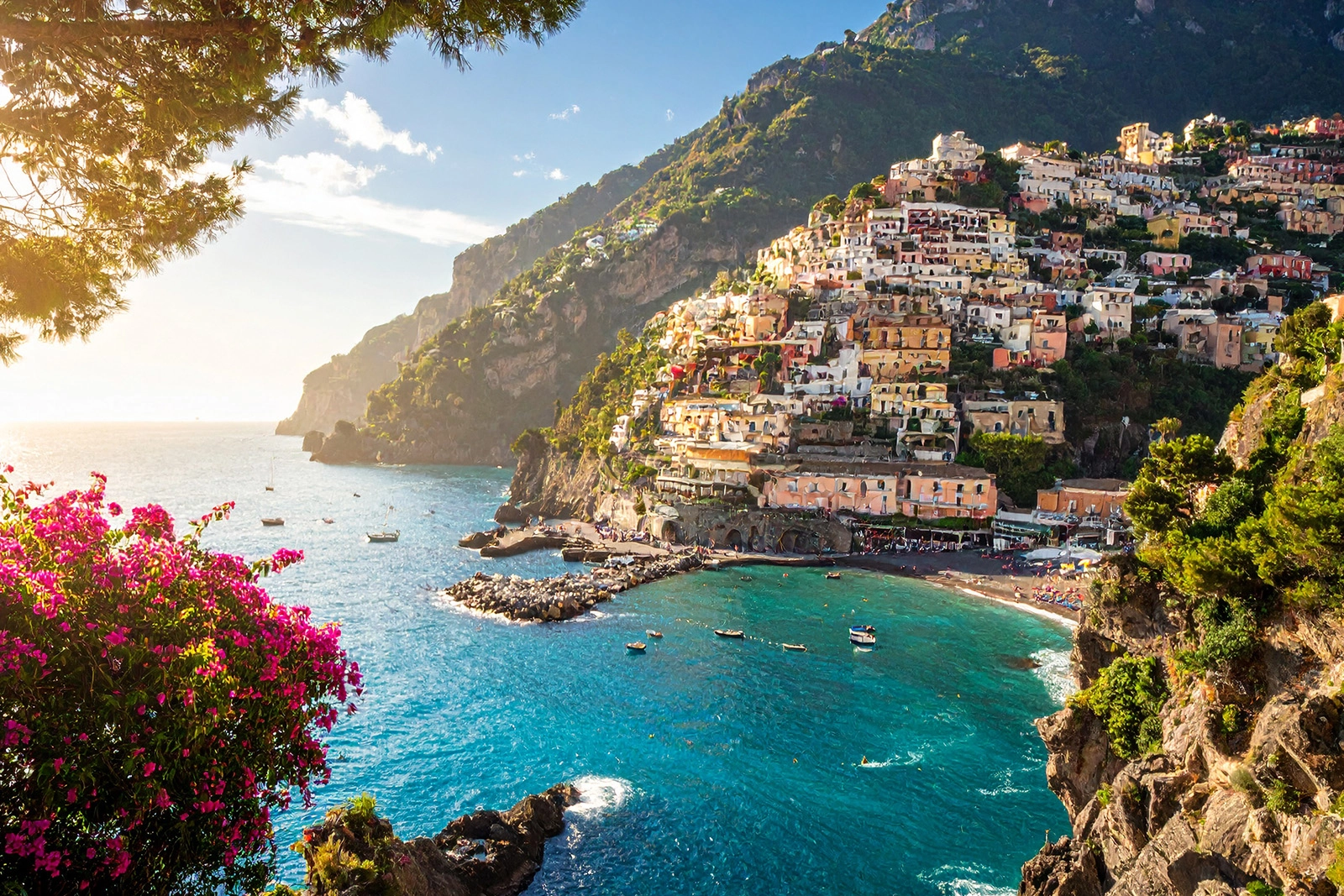 Beautiful coastal scenery along the Amalfi Coast in Italy
